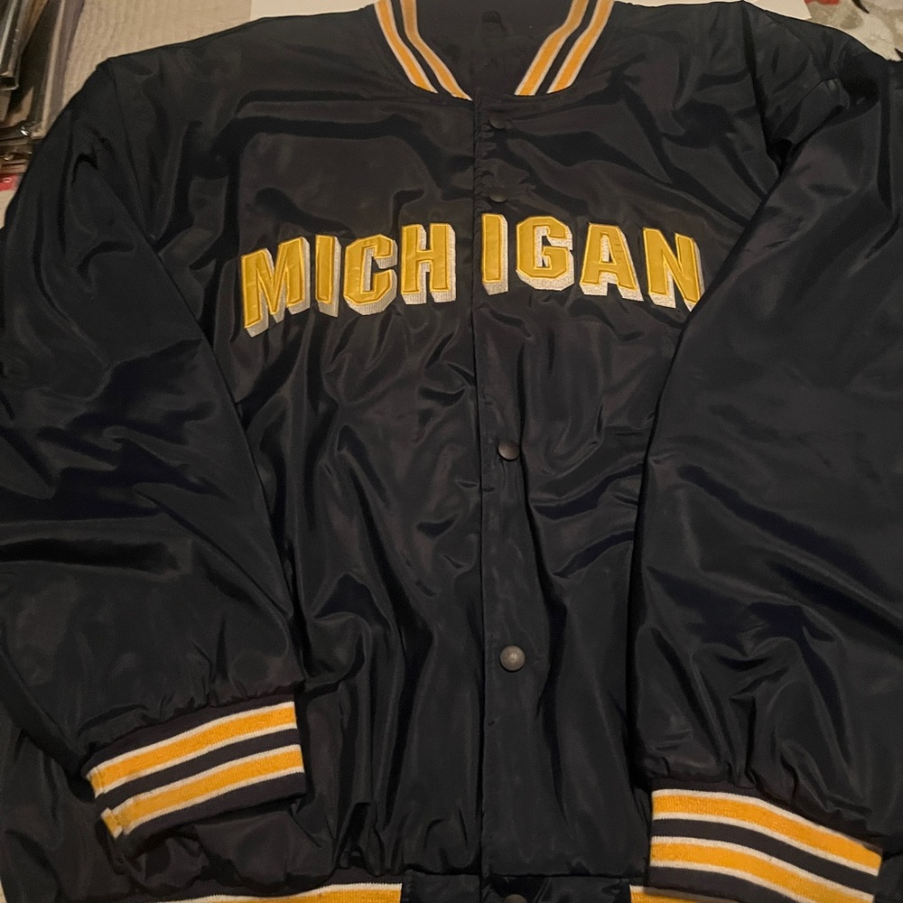 Steve & Barry's Navy and Yellow Michigan Bomber Jacket